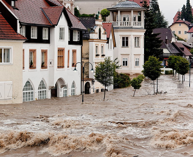 Severe flooding in Steyr, Austria