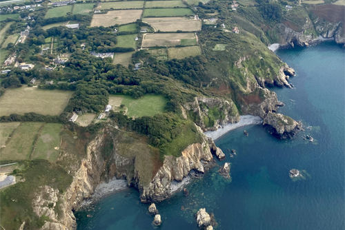 Aerial view of Guernsey, the Channel Islands