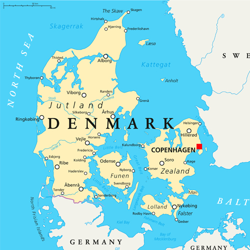 A map of Denmark