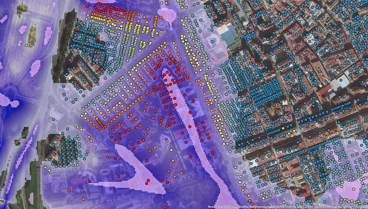 seville flood and climate risk visualisation